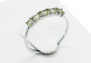 Silver Ring 5 Stones Peridot Adjustable