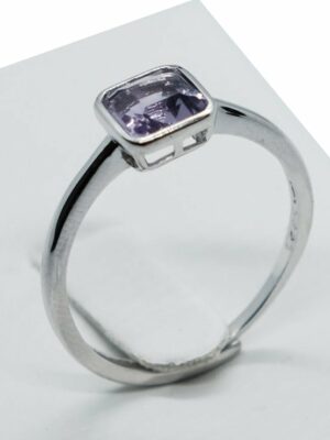 Silver Ring Amethyst Adjustable