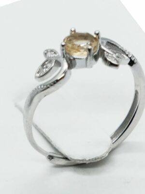 Silver Ring Citrine Adjustable