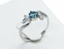 Silver Ring London Blue Topaz Adjustable