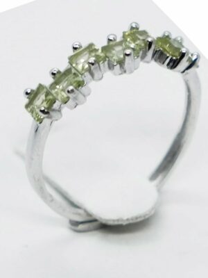 Silver Ring Peridot Adjustable