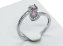 Silver Ring Pink Tourmaline Adjustable