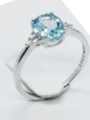 Silver Ring Topaz Adjustable