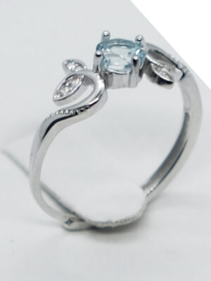Silver Ring Topaz Adjustable