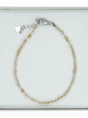 Silver Bracelet 3mm Citrine