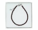 Silver Bracelet 3mm Garnet