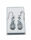 Silver Earring Twist Moonstone
