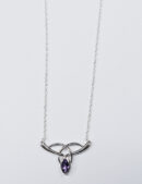 Silver Necklace Celtic Real Amethyst