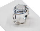 Silver Ring Twist Moonstone Adjustable