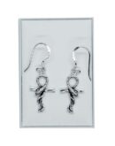 Silver Earring Snake on Cross