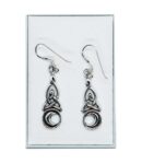 Silver Earring  Triquetra Moon