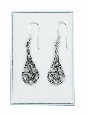 Silver Earring Triquetra Pentagram