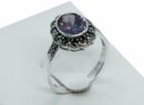 Silver Ring CZ Amethyst Oval