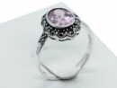 Silver Ring CZ Pink Oval