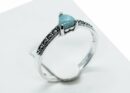 Silver Ring Larimar Heart