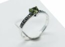 Silver Ring Peridot Heart