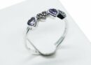Silver Ring Amethyst 4 Hearts