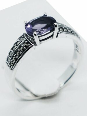 Silver Ring Amethyst Oval