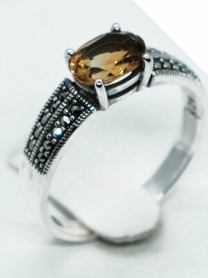 Silver Ring Citrine Oval