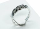 Silver Ring Marcasite Wave