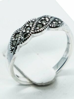 Silver Ring Marcasite Wave