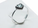 Silver Ring Blue Topaz Heart