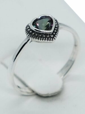 Silver Ring Mystic Topaz Heart