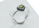Silver Ring Peridot Heart