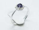 Silver Ring Amethyst Flower