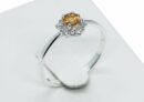 Silver Ring Citrine Flower