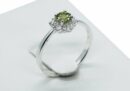 Silver Ring Peridot Flower