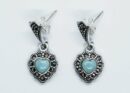 Silver Earring Larimar Heart