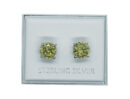 Silver Earring Stud CZ Peridot