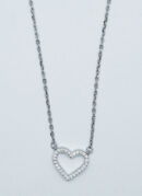 Silver Necklace Heart CZ