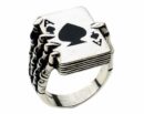 Ring Silver Hand With Ace Card