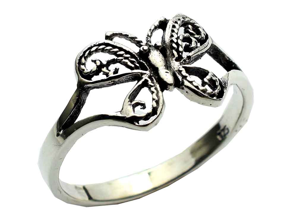 Ring Silver Butterfly Cut