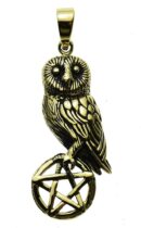 Pendant Bronze Owl On Pentagram Lisa Parker Licensed
