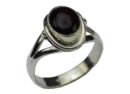 Ring Silver Oval Stone Garnet