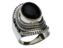 Ring Silver Oval Stone Onyx