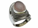 Ring Silver Oval Stone Rose Quartz