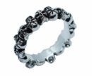 Silver Ring Skull Heads Circle