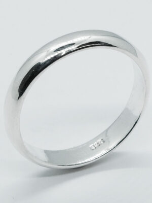 Silver Ring Plain Band 4mm