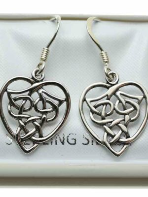 Silver Earring Celtic Heart