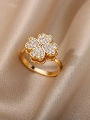 Ring Fashion Gold Clover