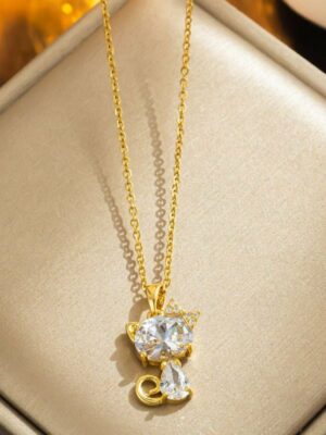 Necklace Fashion Gold Cat