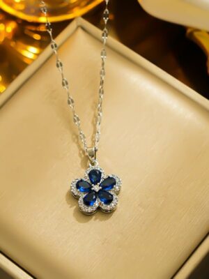 Necklace Fashion Silver Flower
