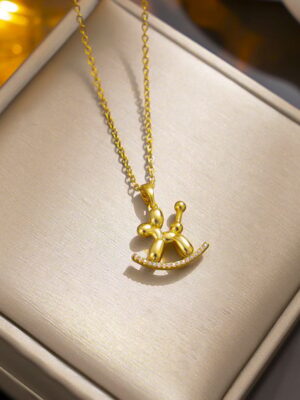 Necklace Gold Ballon Dog