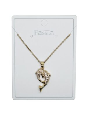 Fashion Necklace Gold Dolphins