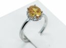 Fashion Ring Yellow Oval CZ