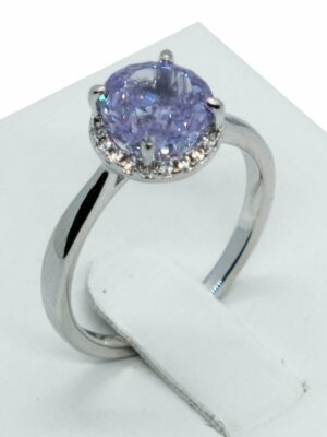 Fashion Ring Purple Round CZ